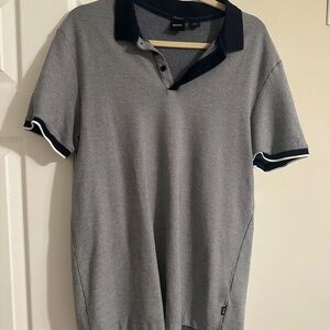 Hugo Boss Gray Polo Shirt Classic Knit Style